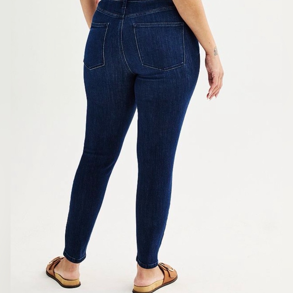 Sonoma-NWOT Dark Blue High-Rise Skinny Jeans Size 24W - Picture 3 of 14